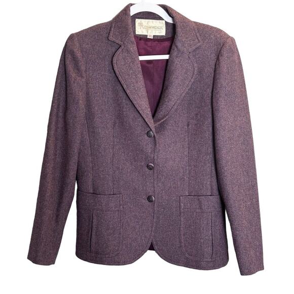 John Meyer Vintage Womens Purple Tweed Wool Blend Blazer Suit Jacket, Size 10 - Picture 4 of 8